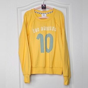 Womens Yellow Sundry Los Angeles 10 Pullover Sweatshirt XS Soft and Cozy